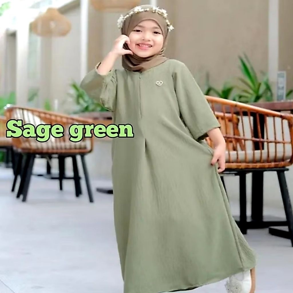 MURAH GAMIS BUSUI ZIPPER PEREMPUAN CRINKLE AIRFLOW 0-12TAHUN RAGAM WARNA DRESS COUPLE/MANASIK/SEKOLA