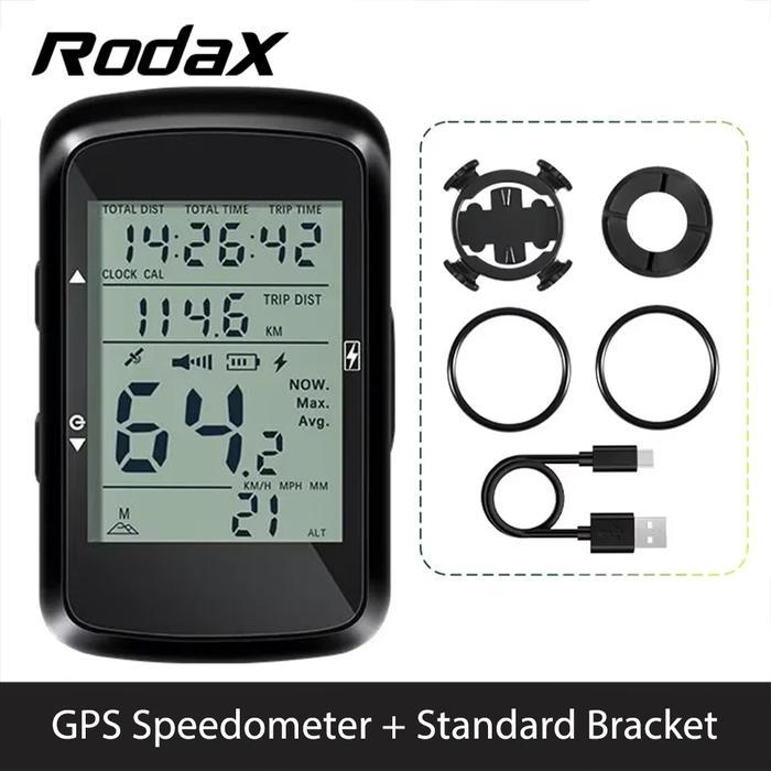 RodaX Trivx GPS Speedometer Altimeter Waterproof USB C Charging Cycling Odometer Rechargeable Barfly