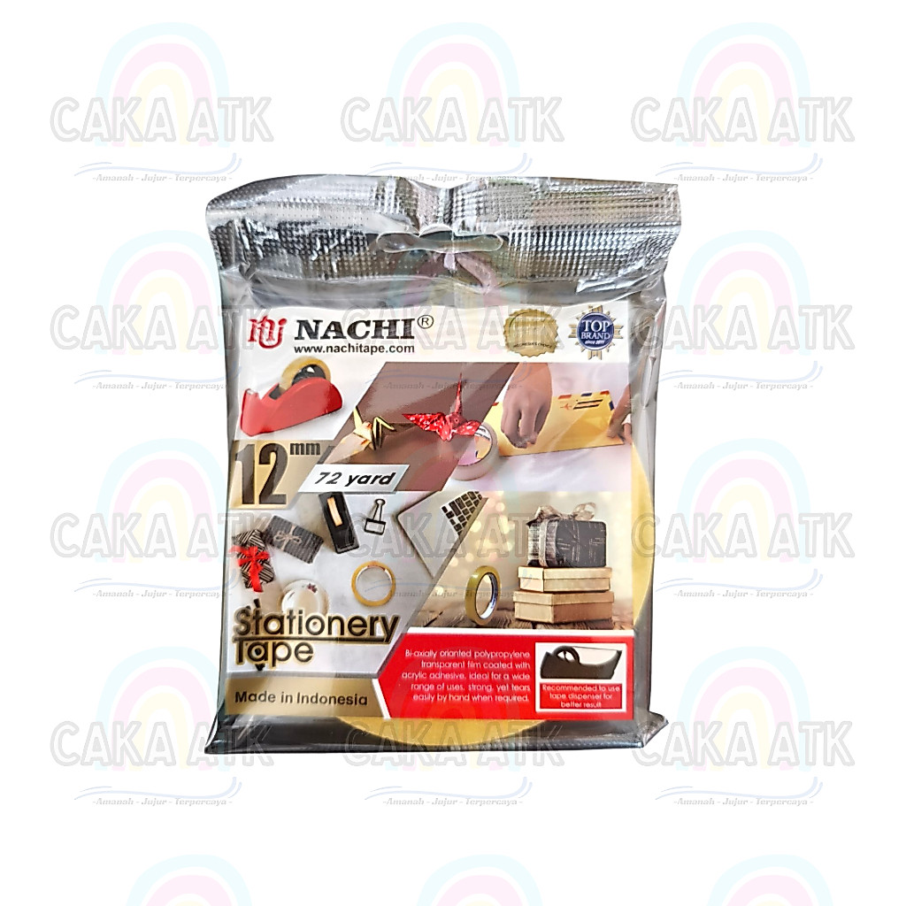 [ Ecer ] Isolasi Bening 12mm Nachi Tape / Isolasi Bening Lubang Besar / Isolasi Kuat Berkualitas