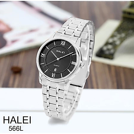 Jam Tangan Halei 566L Original Wanita Analog Jarum Rantai Stainless Steel Cewek 566 Fashion Japan