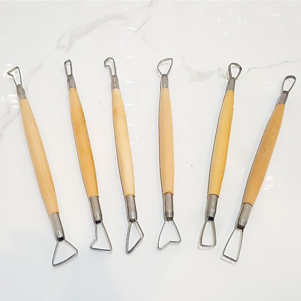 V Tec Alat Butsir Clay Kawat Kayu Set 6 8 10 11 - alat ukir tanah liat clay tool set pottery sculpti