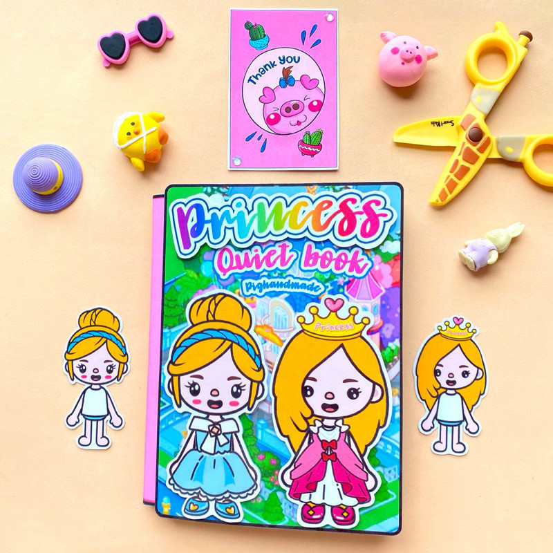 Toca Life World Quiet Book Toca Boca Cinderella vs Princess Aurora Castle Buku Aktivitas Anak Quiet 