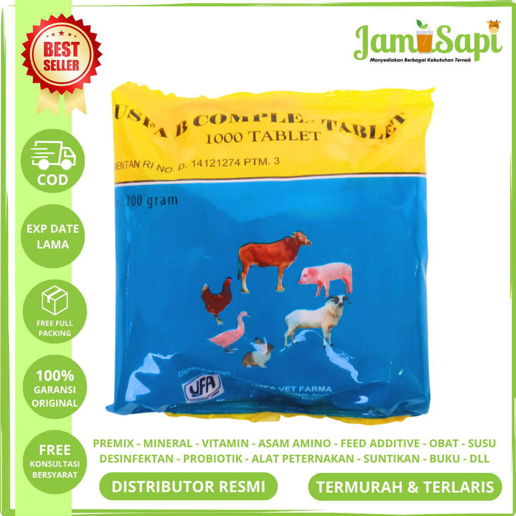 usfa Vitamin B complex usfa vitamin B kompleks hewan 1000 tablet sapi ayam kambing