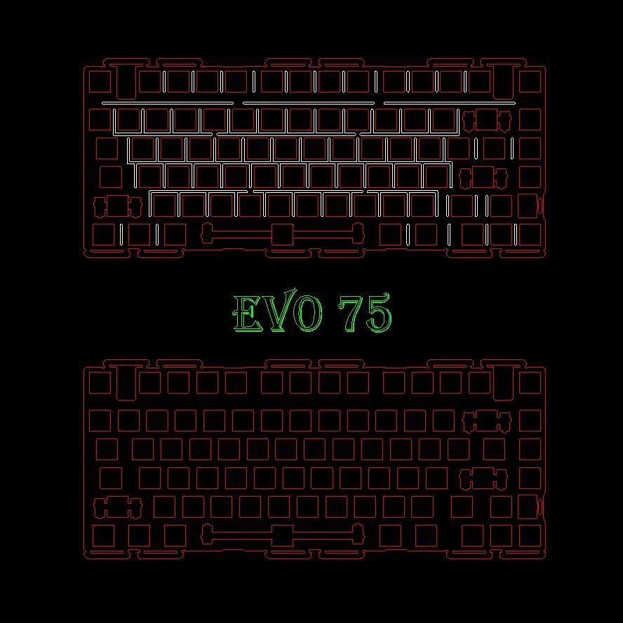 EVO75 Positioning Plate for Mechanical Keyboard Customized FR4 POM PP PC Carbon Plate Custom Gaming 