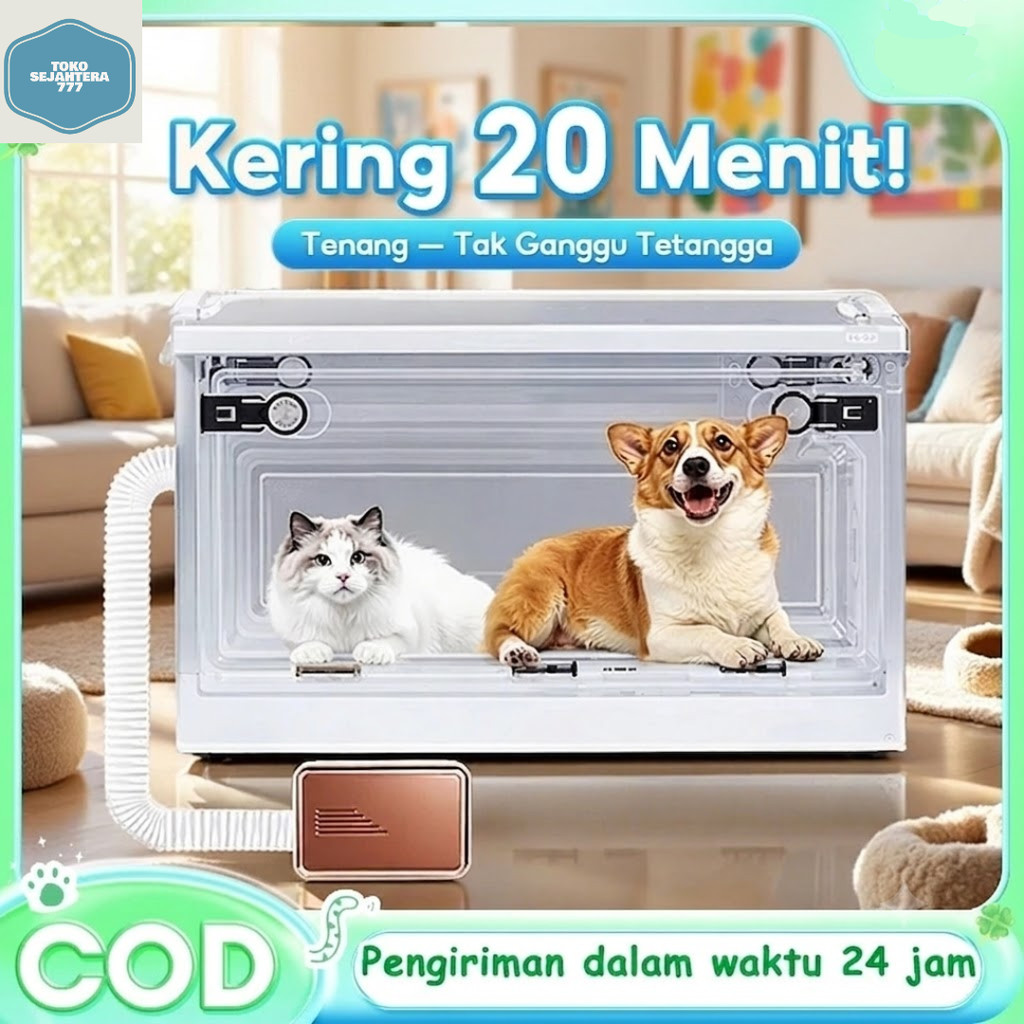 Box Sterilizer Pet Dryer Kucing Anjing Portable Pet Drying Box Pengering Bulu Kucing Otomatis Hair D