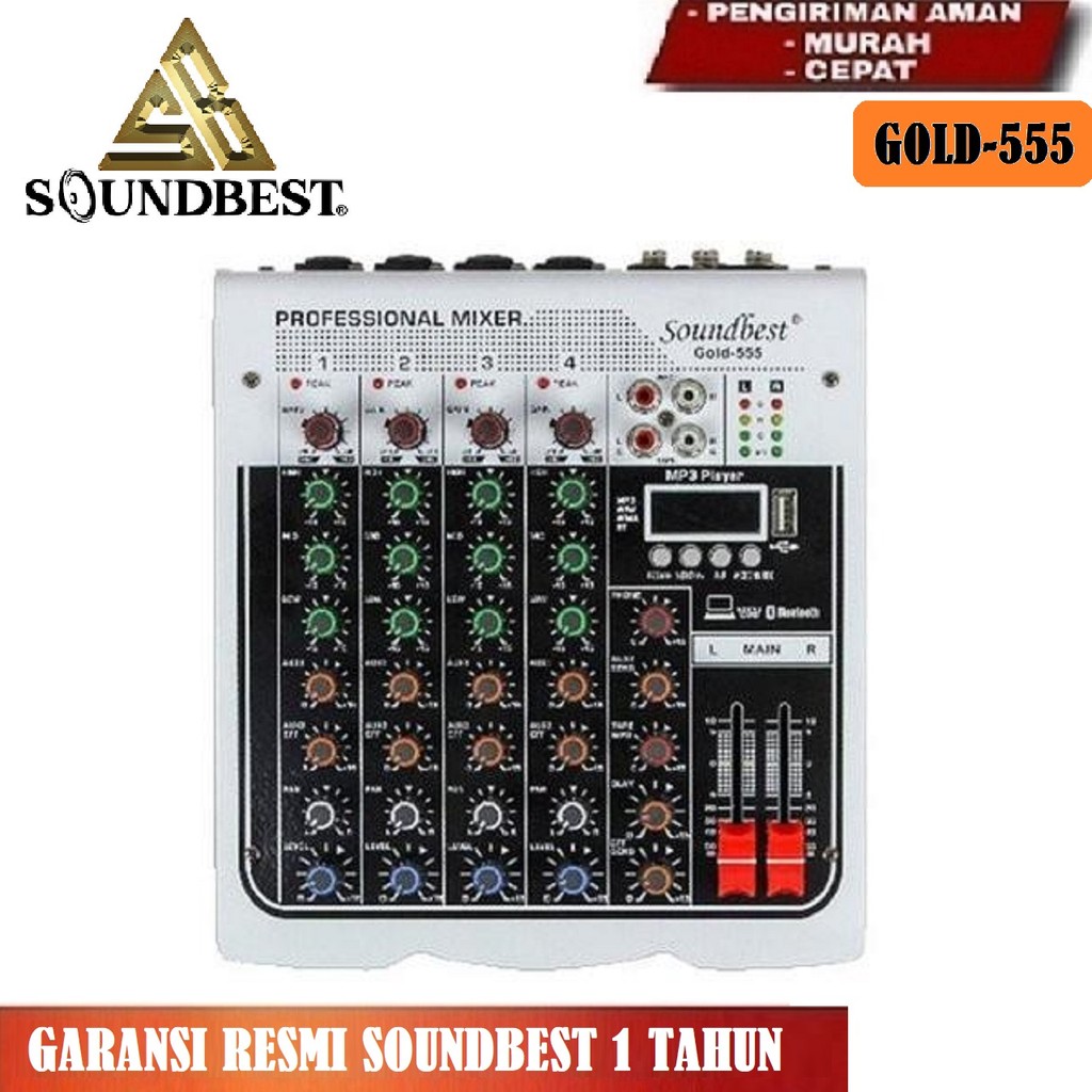 Mixer 4 Channel bluetooth Soundbest GOLD 555 GOLD555