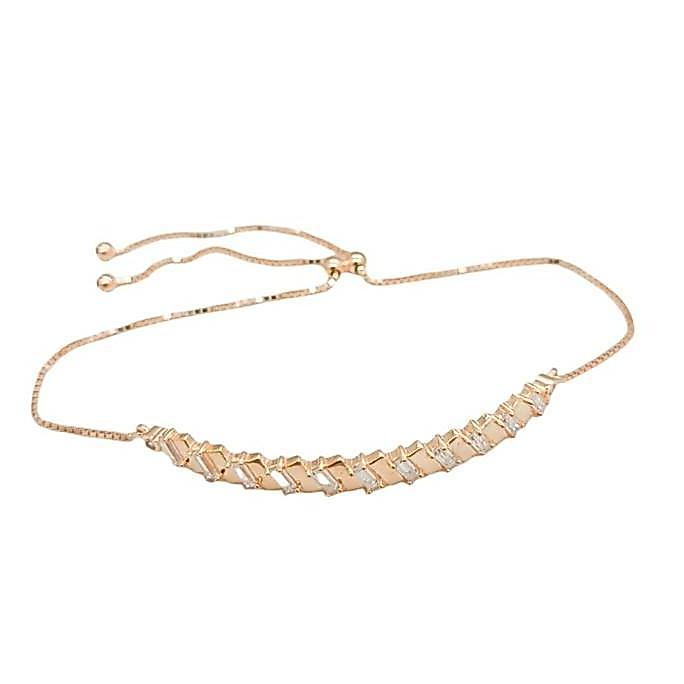 Gelang Emas Serut Rosegold Baguette Dainty Collection BC210240 SDW Gold 18K