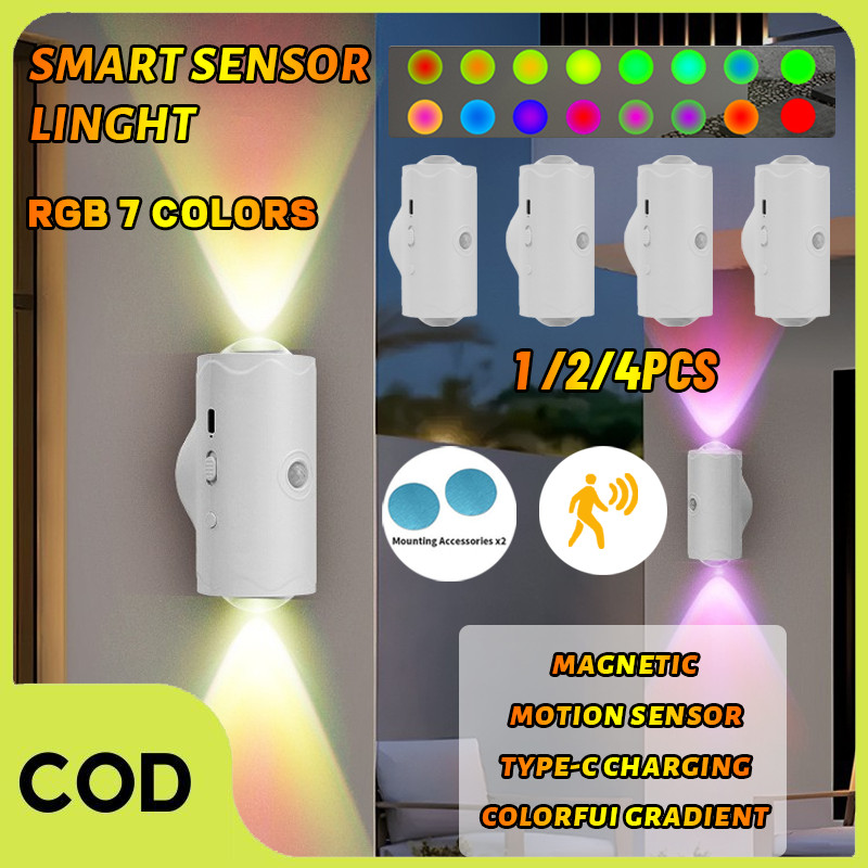 【COD】Lampu Dinding Sensor Gerak/Lampu Dinding Led Lampu Warna-warni 7COLORS  Lampu Dinding Sensor Ge