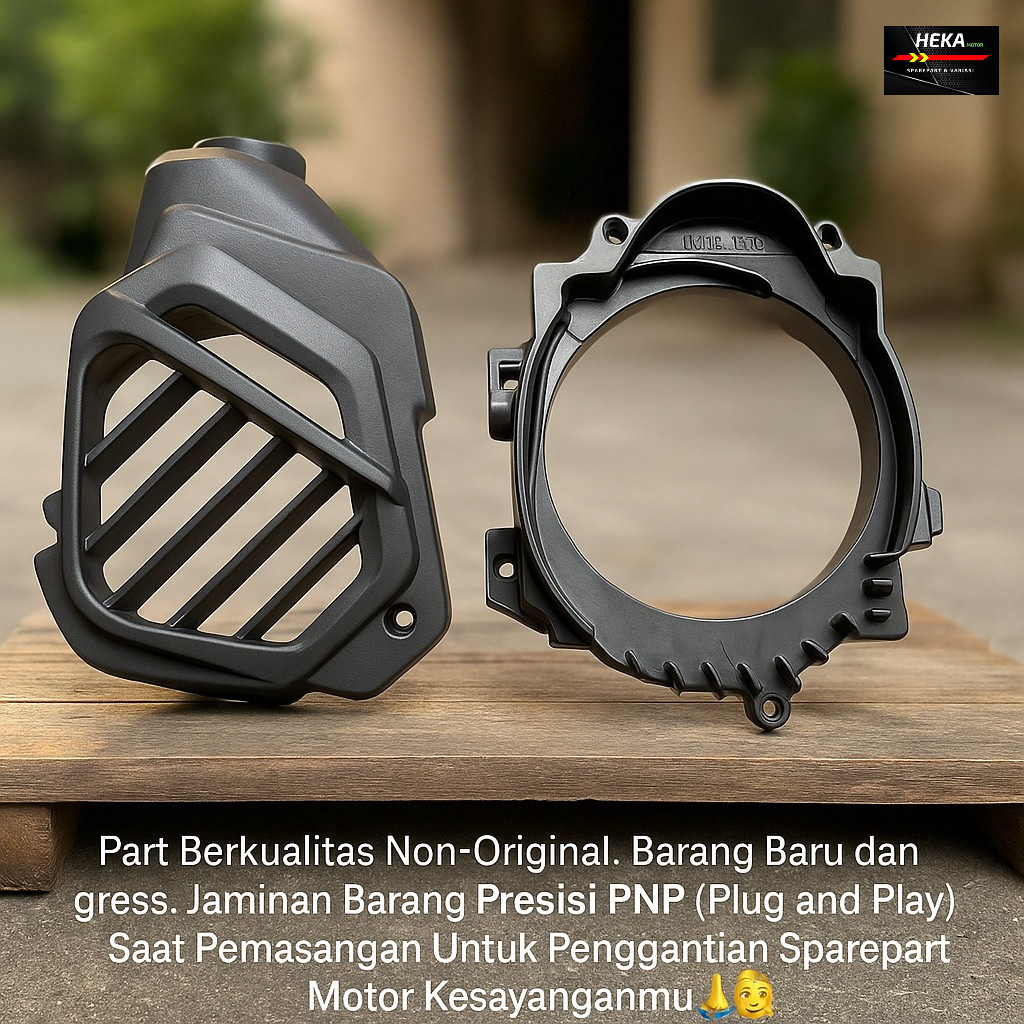 Heka Motor Cover Tutup Kipas Set Rumah Dudukan Radiator Vario Techno 125 Old Bohlam KZR 2012-2014