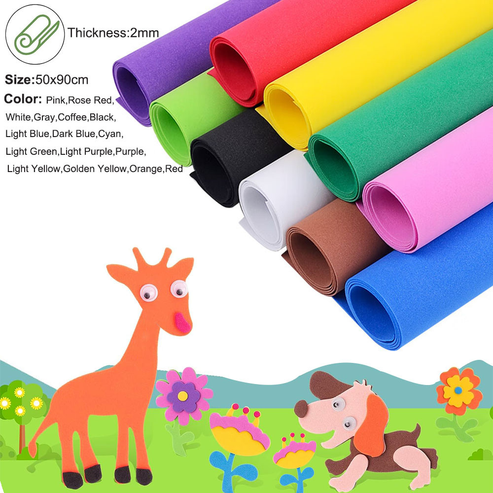 

2mm 50x90cm Colorful EVA Foam Sheets Y Cosplay Craft Foam for Costumes, Props, Arts & S ool Projects Soft & Durables