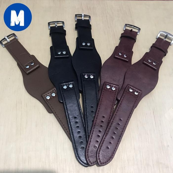 READY | DOUBLE STRAP / KULIT JAM / TALI JAM TANGAN FOSSIL COACHMAN 22MM 24MM - Hitam, 20