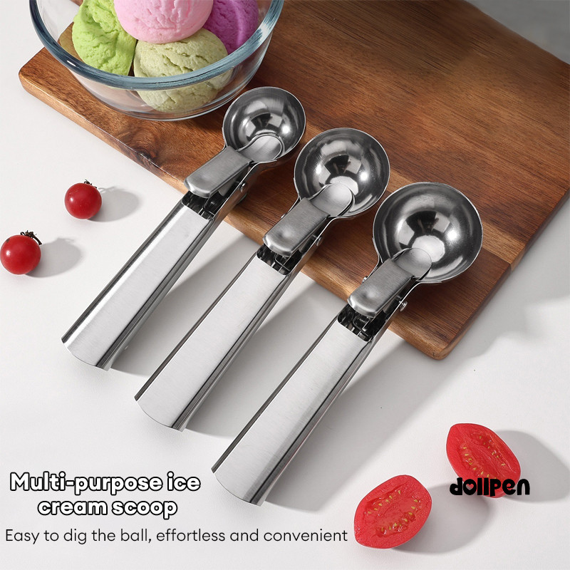 

Sendok Es Krim - Sendok Cetak Scoope Es Krim & Buah | Sendok Takar Es Krim | Sendok Unik Bahan Stainless Steel Berkualitas- Silver /dollpen