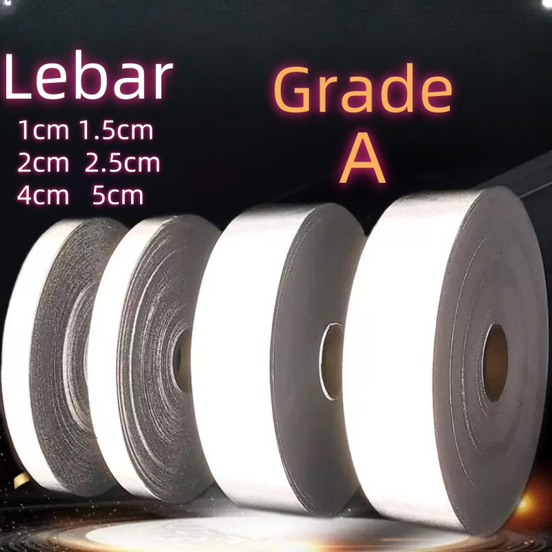 

Pita Scotchlite skotlet scotlight pita pemantul cahaya kain jahit abu-abu 1cm\1.5cm\ 2cm\2.5cm\4cm\5cm Grade A