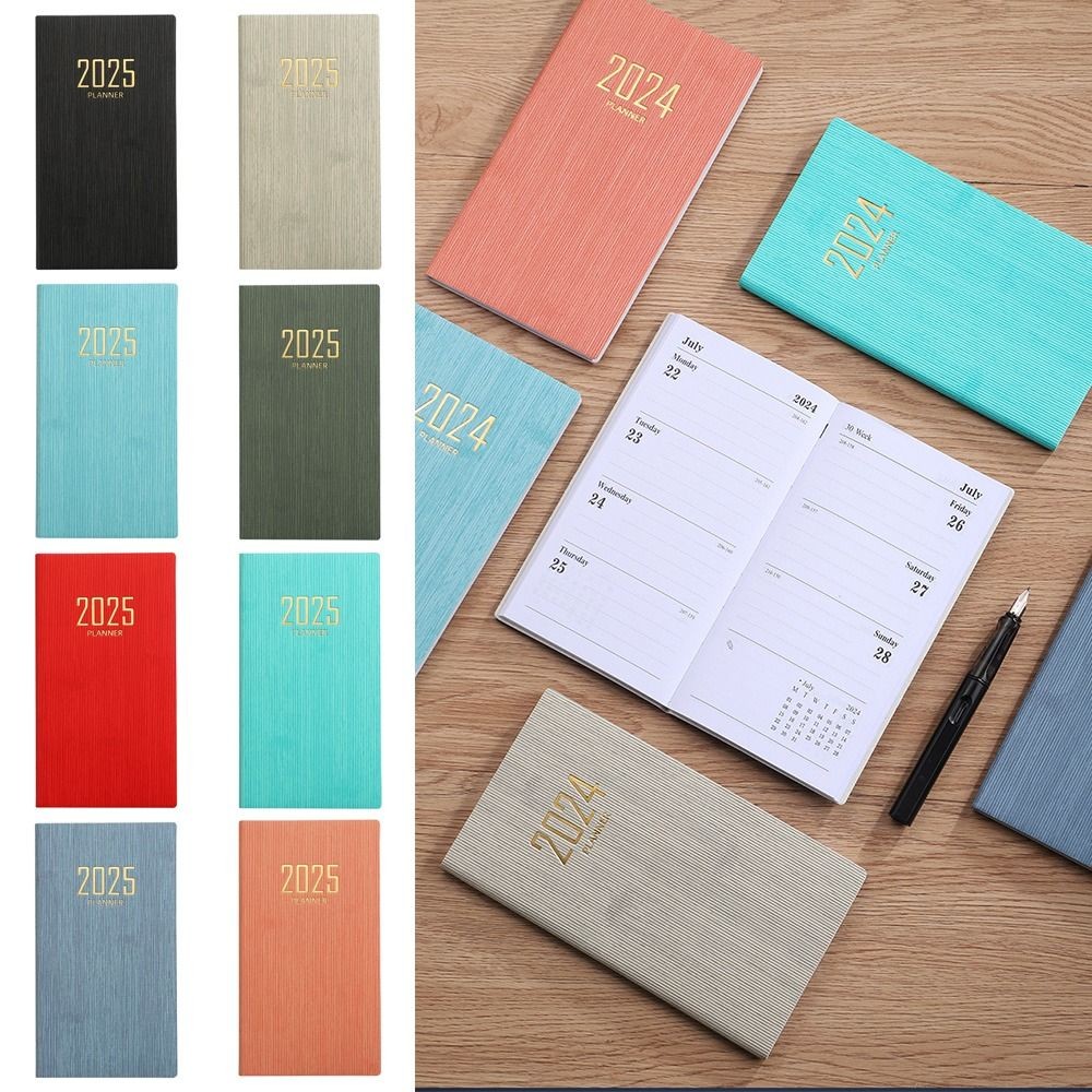 

A6 2025 Agenda Book Portable with Calendar Pocket Diary Weekly Planner Notebooks Students