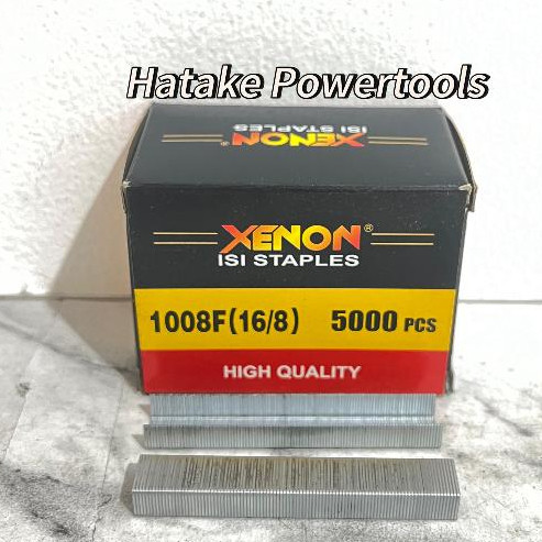 XENON 1008F Isi Staples 8 mm Mesin Paku Tembak U Mata Air Nailer Nail Gun 8mm Angin Stapler 1008 F