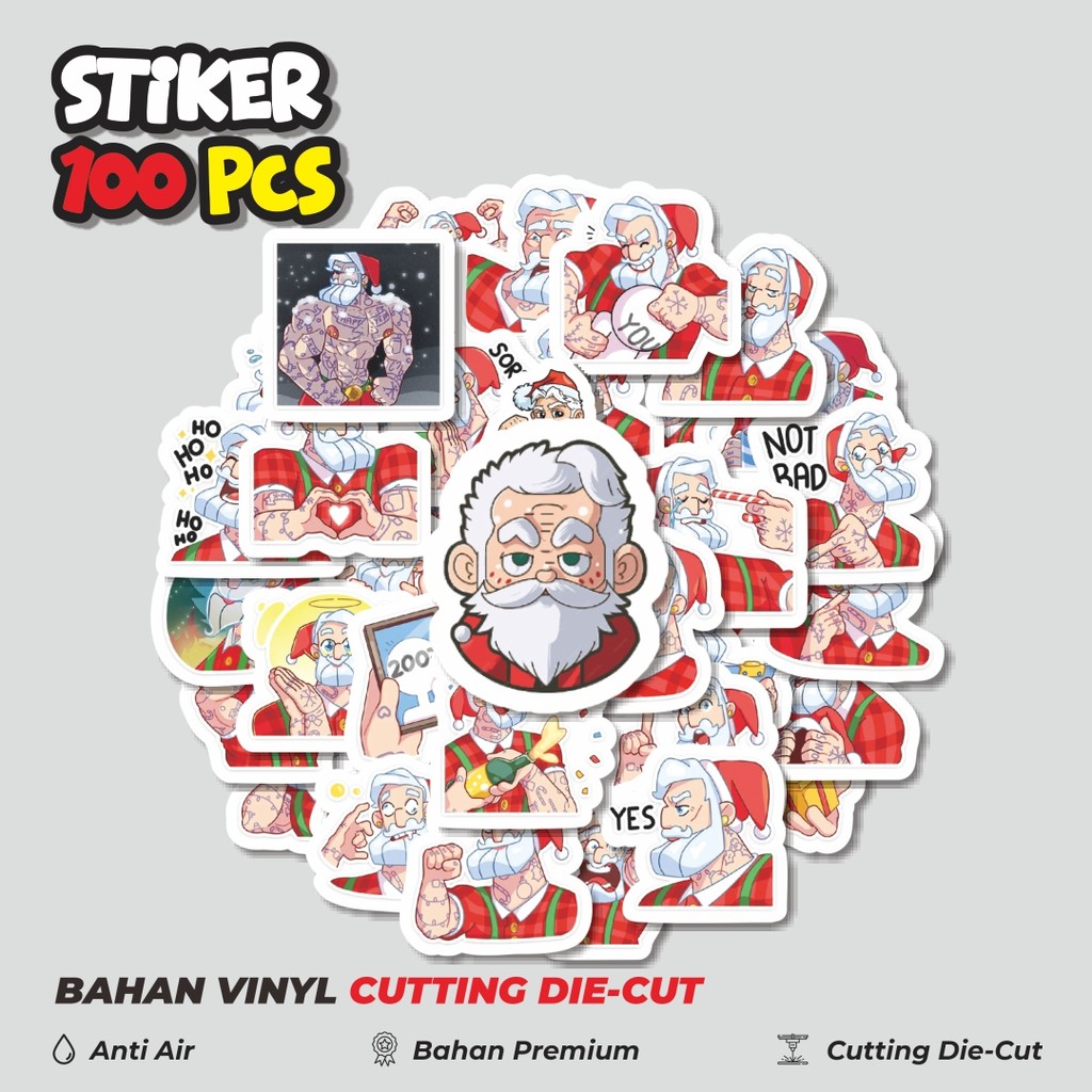 

Terbaru! 50 pcs Stiker Kartun Funny Macho Santa Dekorasi Lucu Kreatif untuk Notebook, Skateboard, HP
