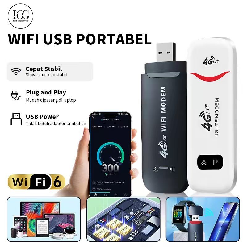 IGG 4G Modem WIFI USB Wifi Portable All Operator Semua Operator LTE Modem USB 150Mbps Modem Mifi Sup