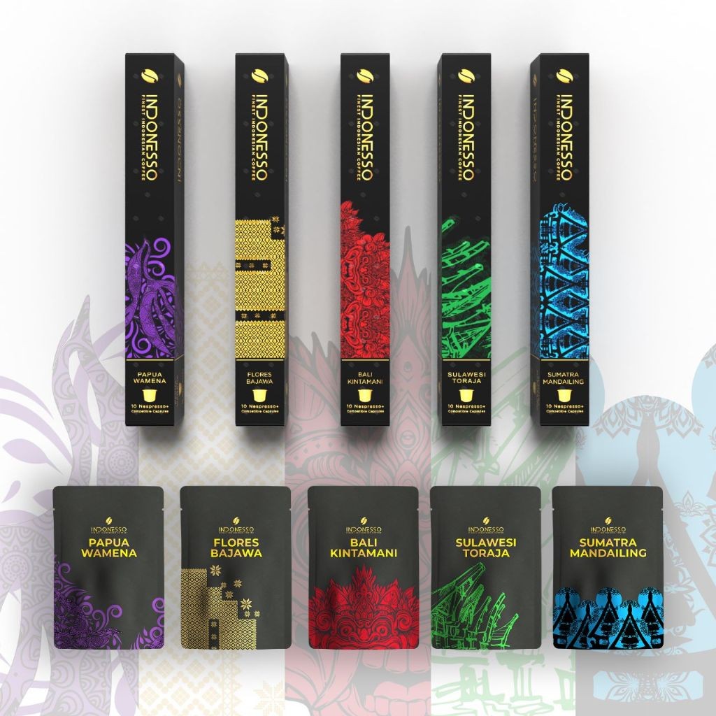 

INDONESSO 5 Boxes Coffee Capsules Compatible with Nespresso Machines Kapsul Kopi 5 Easy Drip Sachets