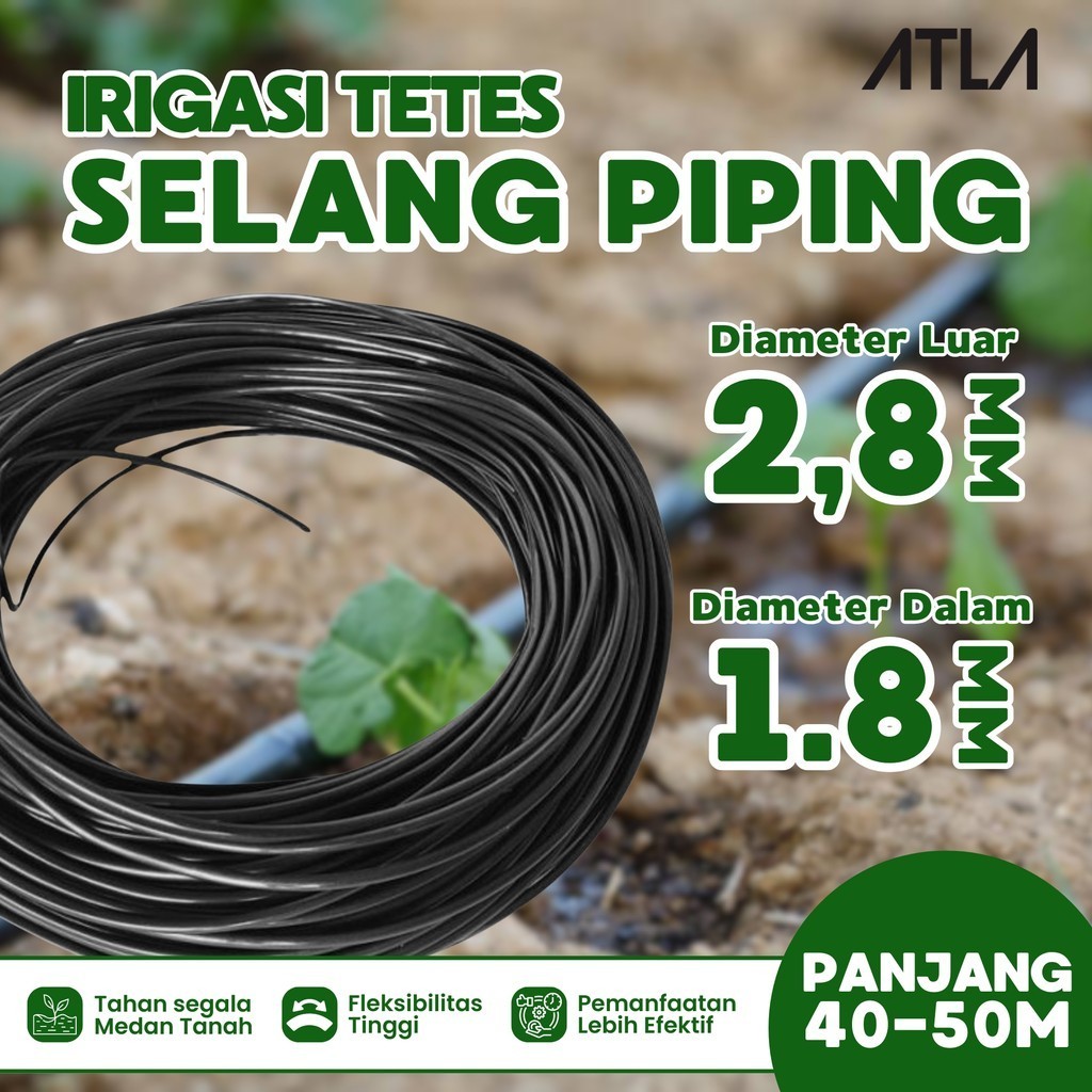 Selang Piping Pandepun 2,8 mm Selang PE Drip Kapiler Pertanian Irigasi Tetes Hiasan Tas 2,8mm