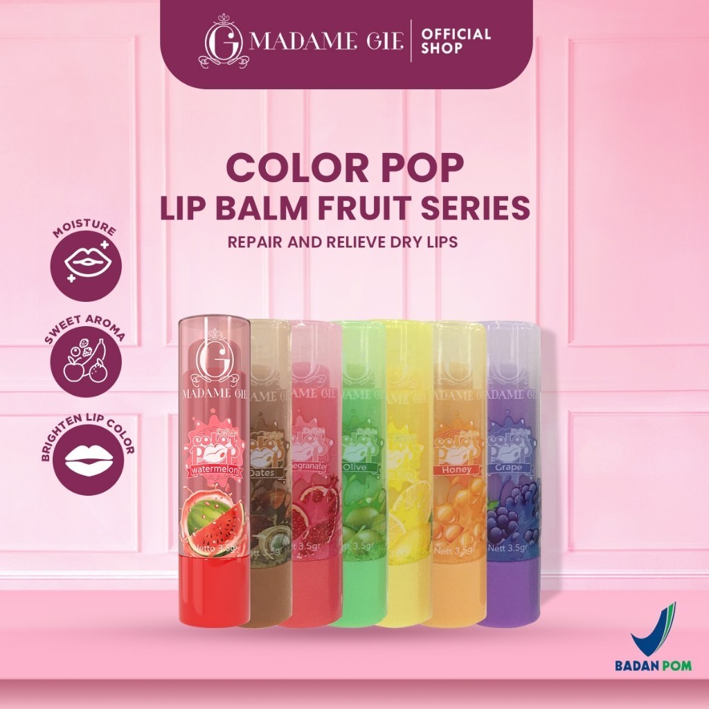 AS Madame Gie Color Pop Lip Balm Fruity Series ColorPop / Pelembab Bibir / LipBalm / Madam