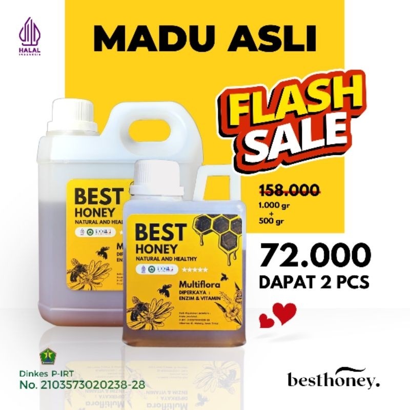 

Best Honey Paket Bundling Madu Multiflora 1kg dan 500gr