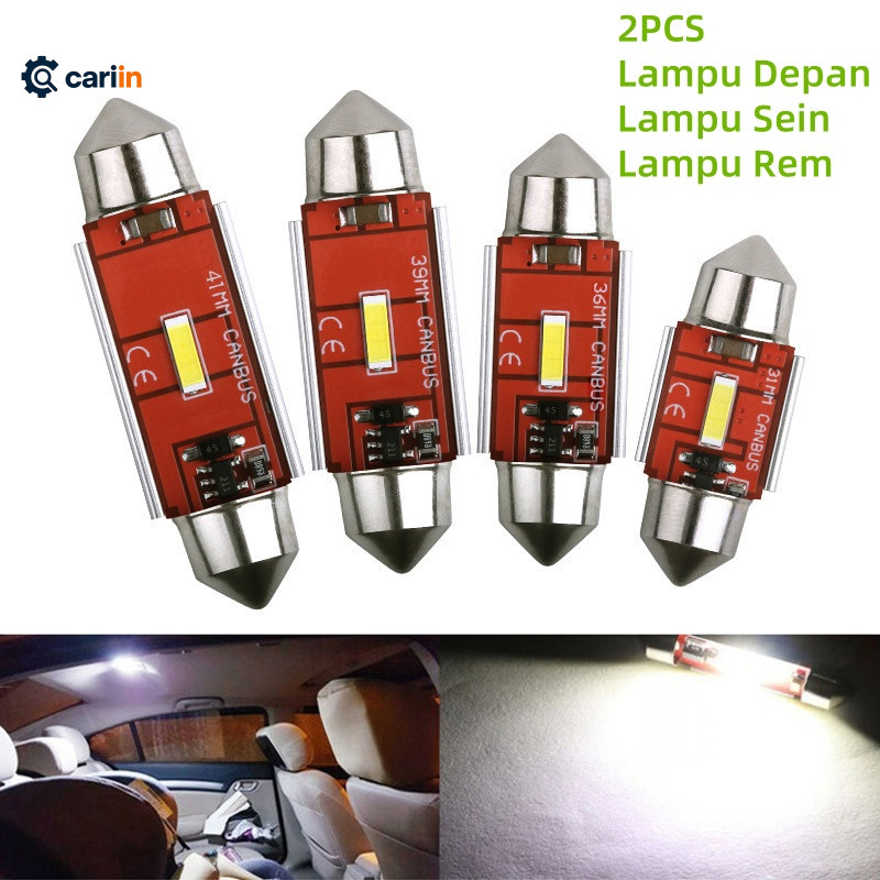 2PCS Lampu LED Kabin Plafon Feeston CSP 31mm 36mm 39mm 41mm Canbus Mobil Car/Lampu Dalam Mobil