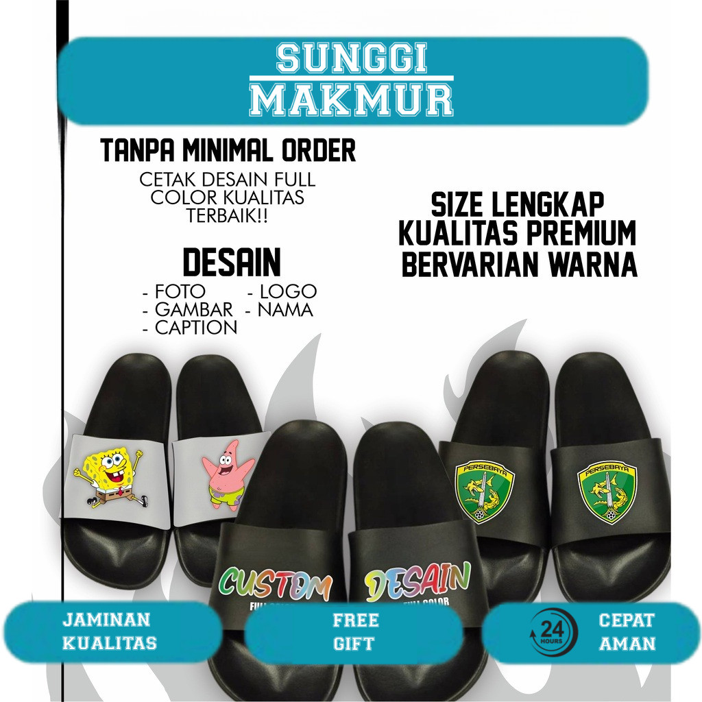 SANDAL CUSTOM | SANDAL SLIDE CUSTOM SUKA-SUKA | SANDAL SLOP | SANDAL SLIP KARET