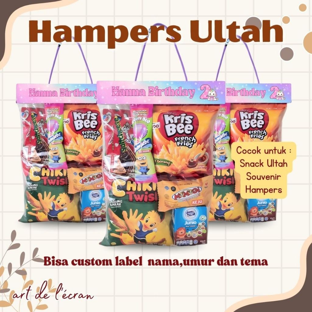 

Paket Snack Ultah Bingkisan Snack Ulang tahun Hampers Ultah Sovenir Snack