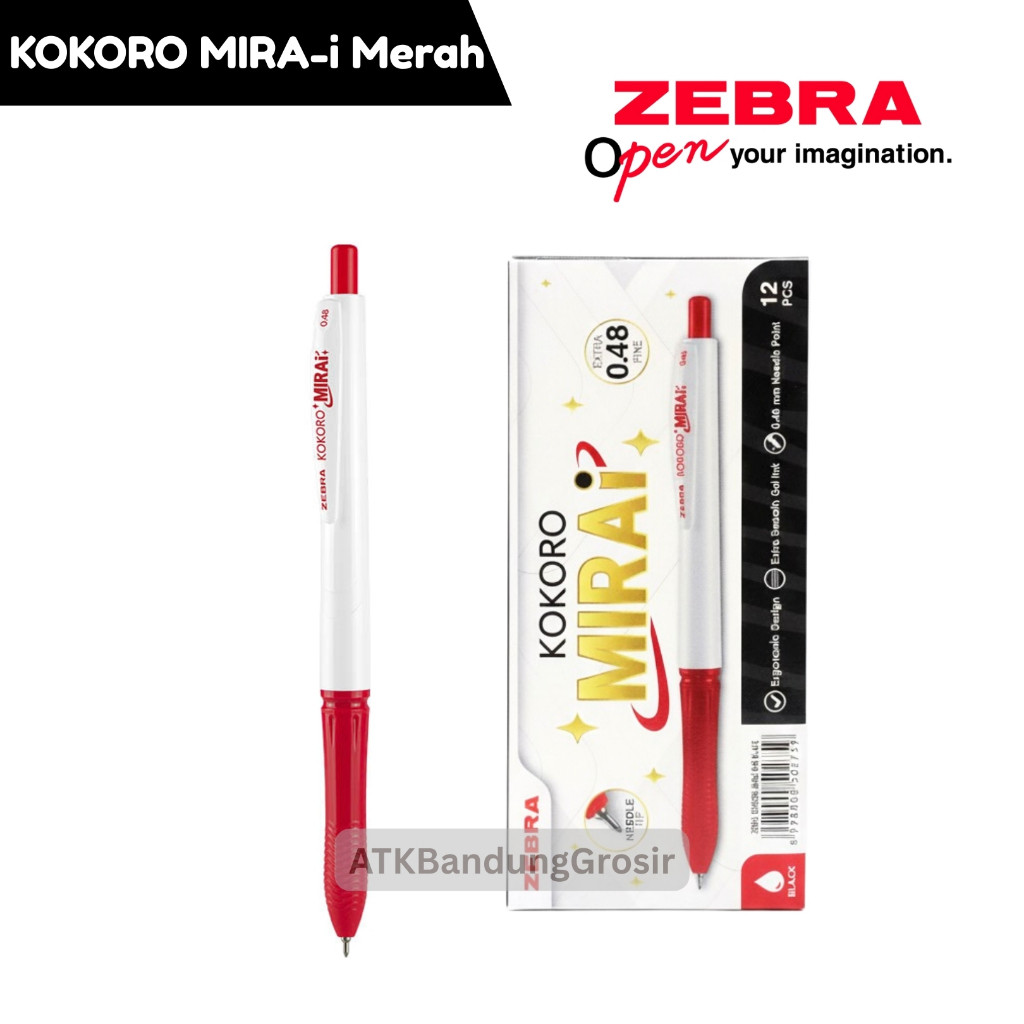 

Pulpen Gel Zebra Kokoro Mirai Tip 0.48 mm Tinta Merah - SATUAN - SHSNP