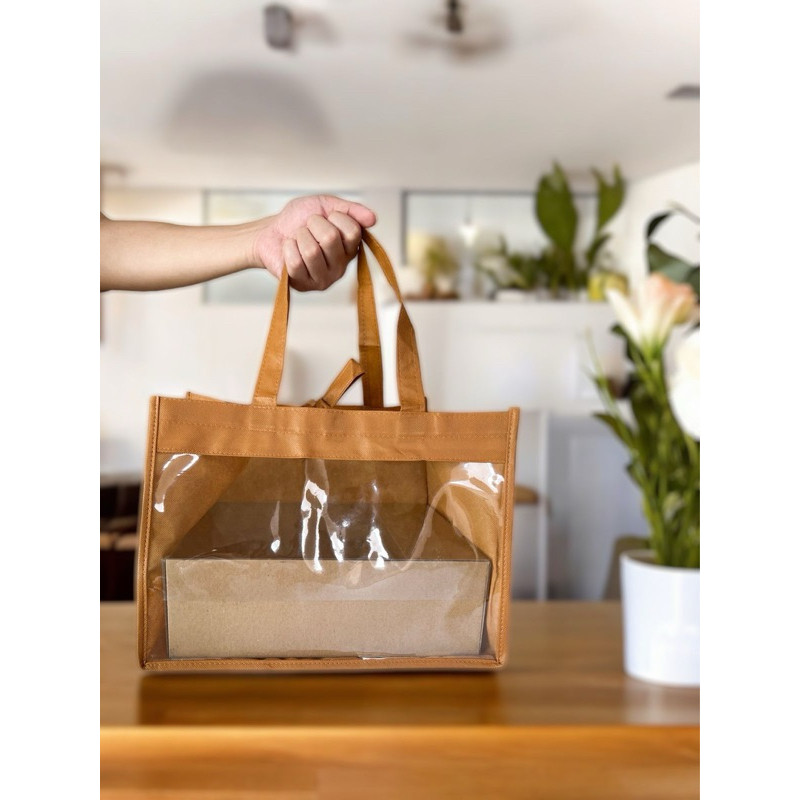 

5PCS - tas spunbond mika kemasan dus box packaging kotak sekat window uk 25