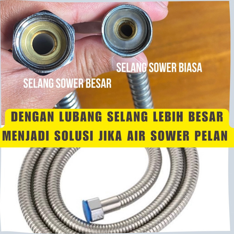 DIY SELANG SHOWER IMPORT JUMBO UKURAN LUBANG BESAR