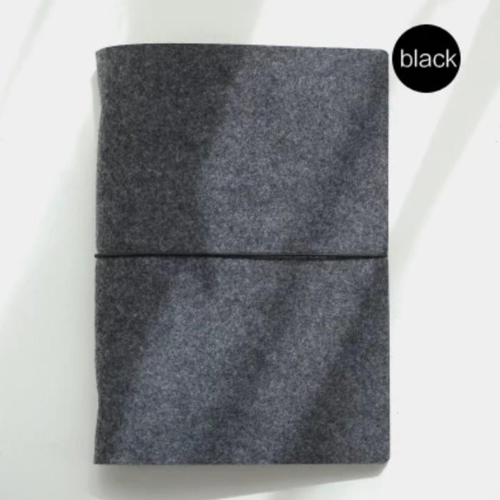 Notebook journal binder agenda organizer - Hitam, A5