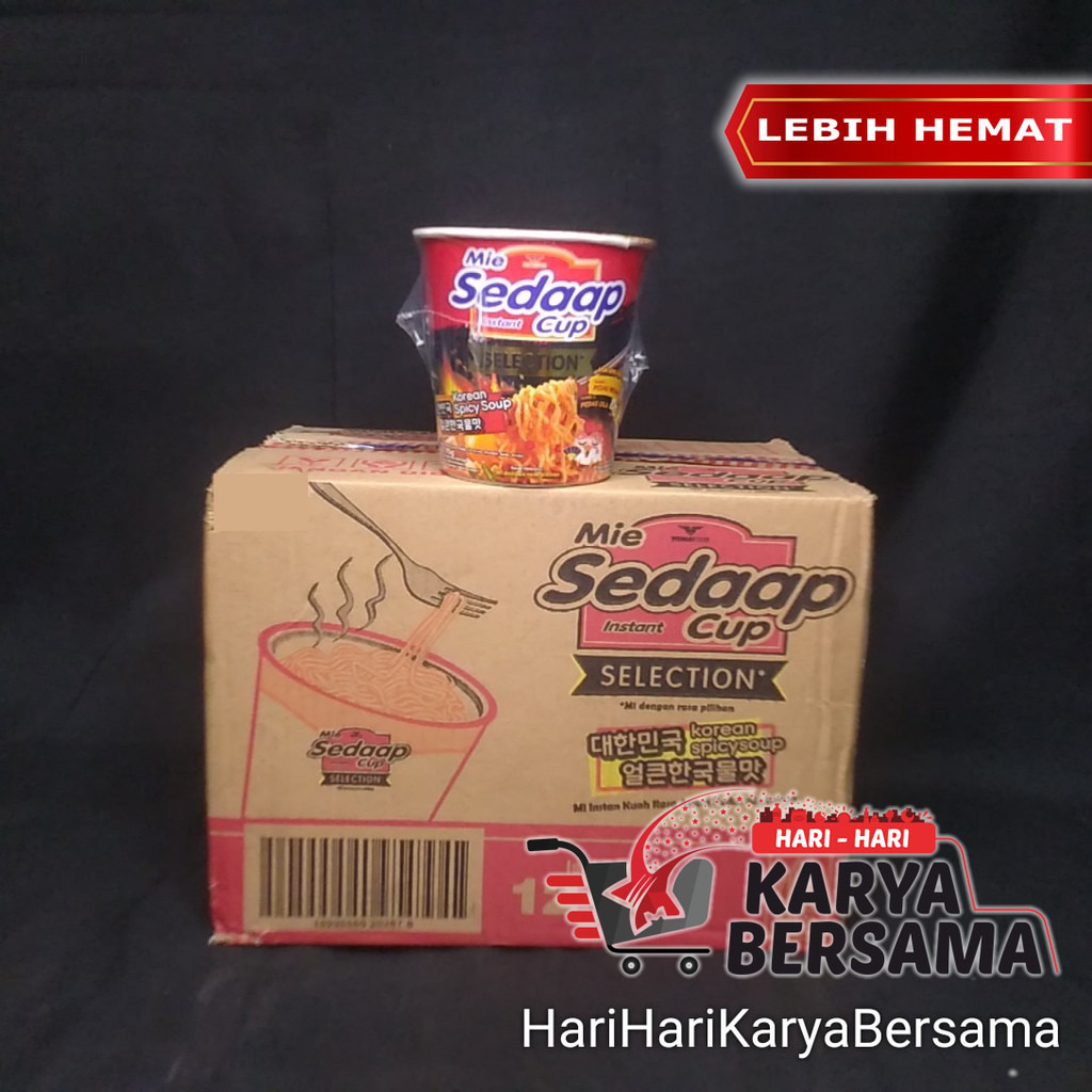 

MAKANAN MI INSTAN MIE SEDAAP SEDAP CUP KOREAN SPICY SOUP PER KARTON ISI 12'S X 75GR