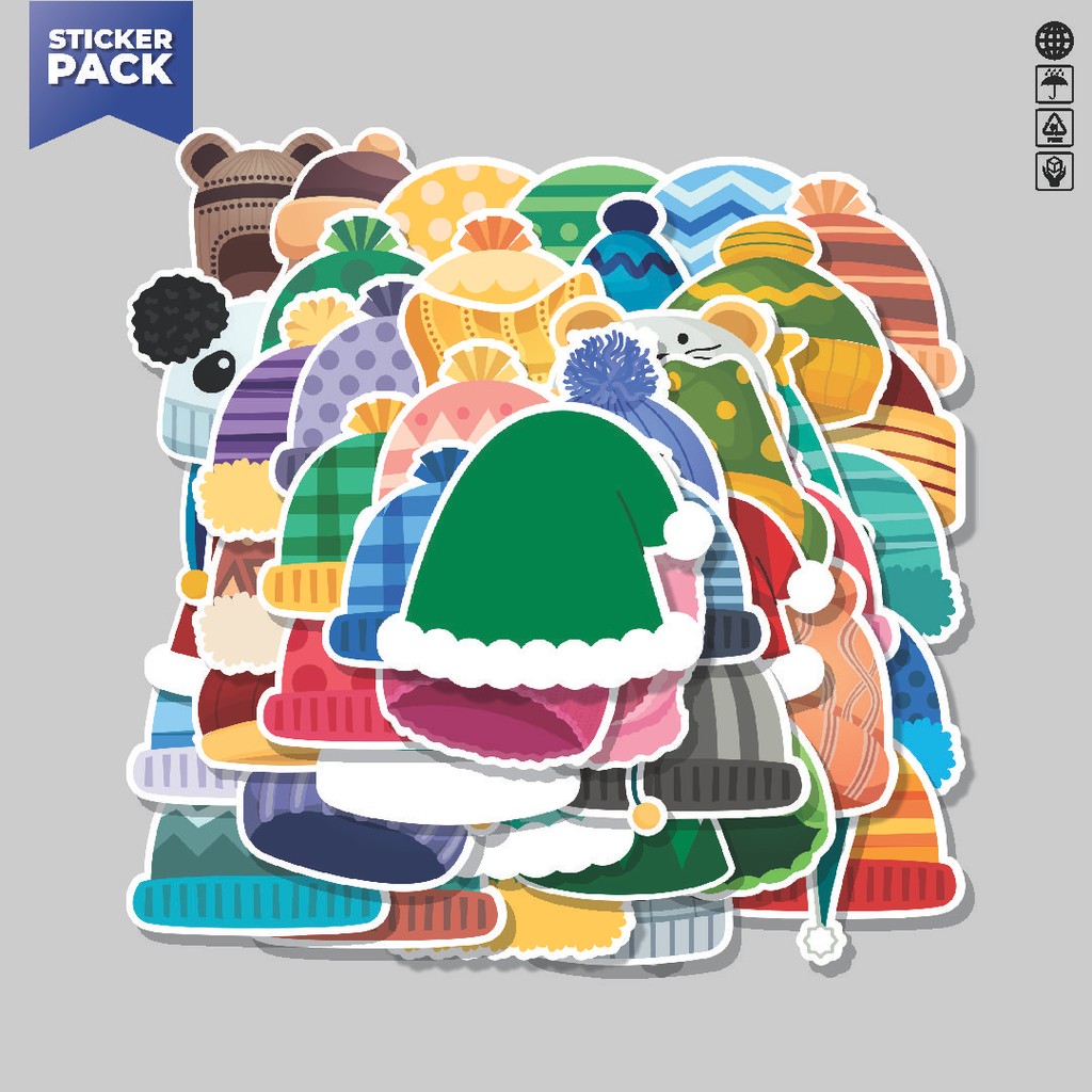 

[100PCS]Stiker Pack Stiker Topi Musim Dingin Aesthetic Vinyl Anti Air Dekorasi Sticker Laptop Buku Journal Koper Helm Casing HP Gitar Helm Skateboard
