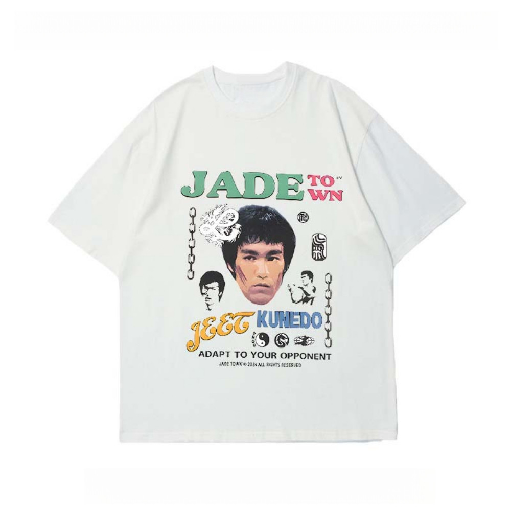 American retro "Pola Bruce Lee" print Kaos Wanita Terbaru 2025 | Kaos Cotton Combed 30s | Kaos wanit