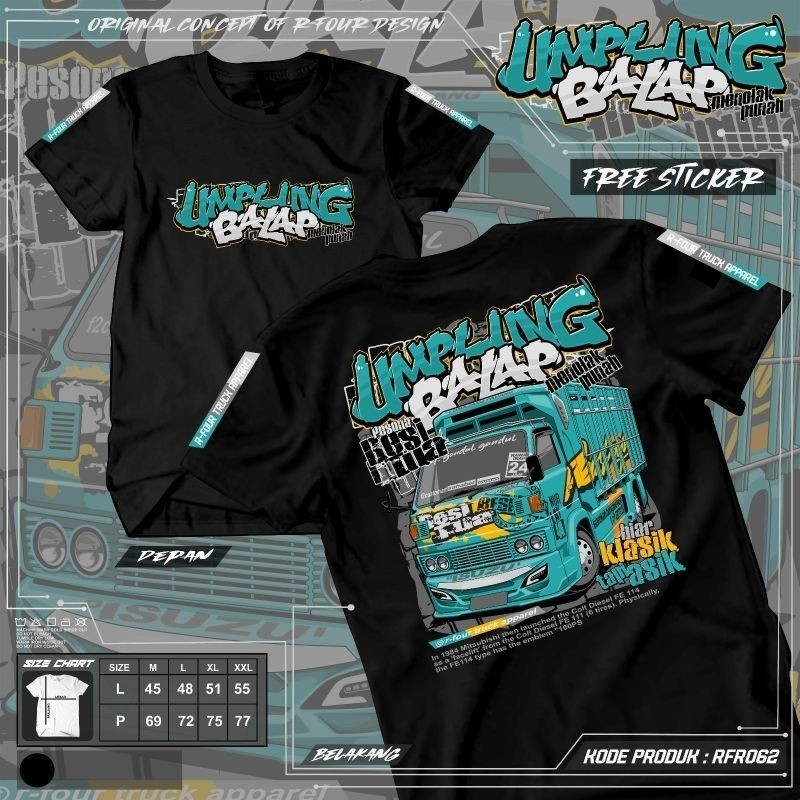 Denz Clothes - Kaos Distro Pria Truck Umplung Balap RFR062