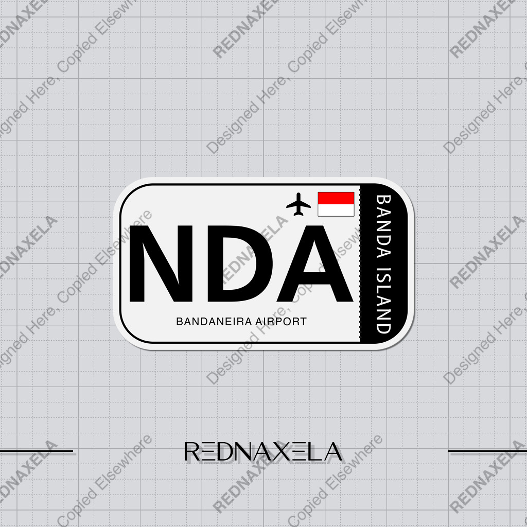 

Stiker Vinyl Bandaneira Airport Code NDA Sign Sticker