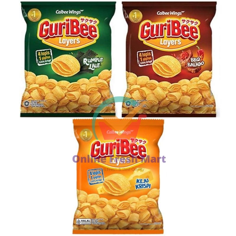 

GuriBee Snack 4 layer rumput laut bbq balado keju krispi - Fasyanita Denpasar - AJM