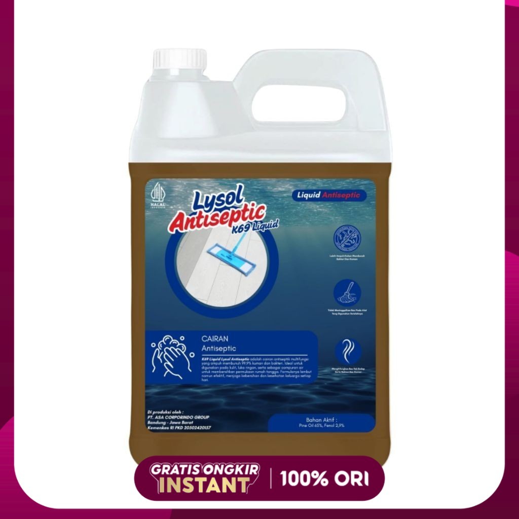 Lysol Anti Bakteri Pembersih Lantai K69 - Membersihkan dan Melindungi Lantai dari Bakteri dan Kuman