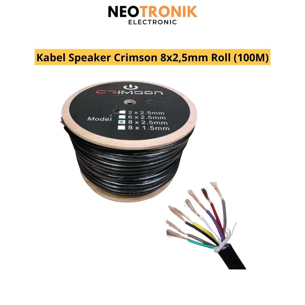 (ROLL 100METER) KABEL SPEAKER 8X2,5MM CRIMSON ISI 8KABEL 1ROLL