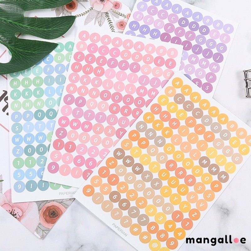 

COD 1pcs Stiker Huruf Alphabet Sticker Deco Diy Stiker Aesthetic Nomor Stiker Sirkular stiker Akun Tangan -MG