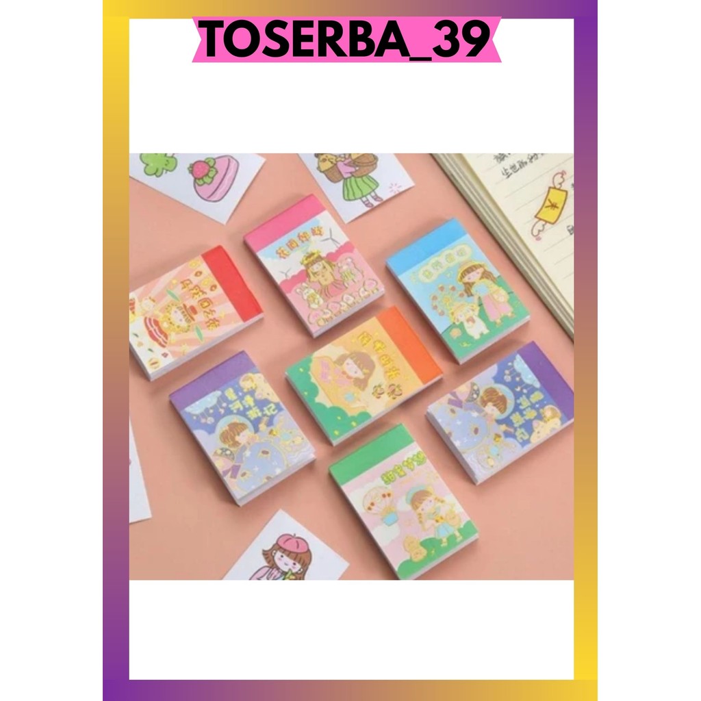 

T39 [24 Lembar] Stiker Buku Momo Kecil Mini VIRAL/ Sticker Note Washi Karakter Manga Anak