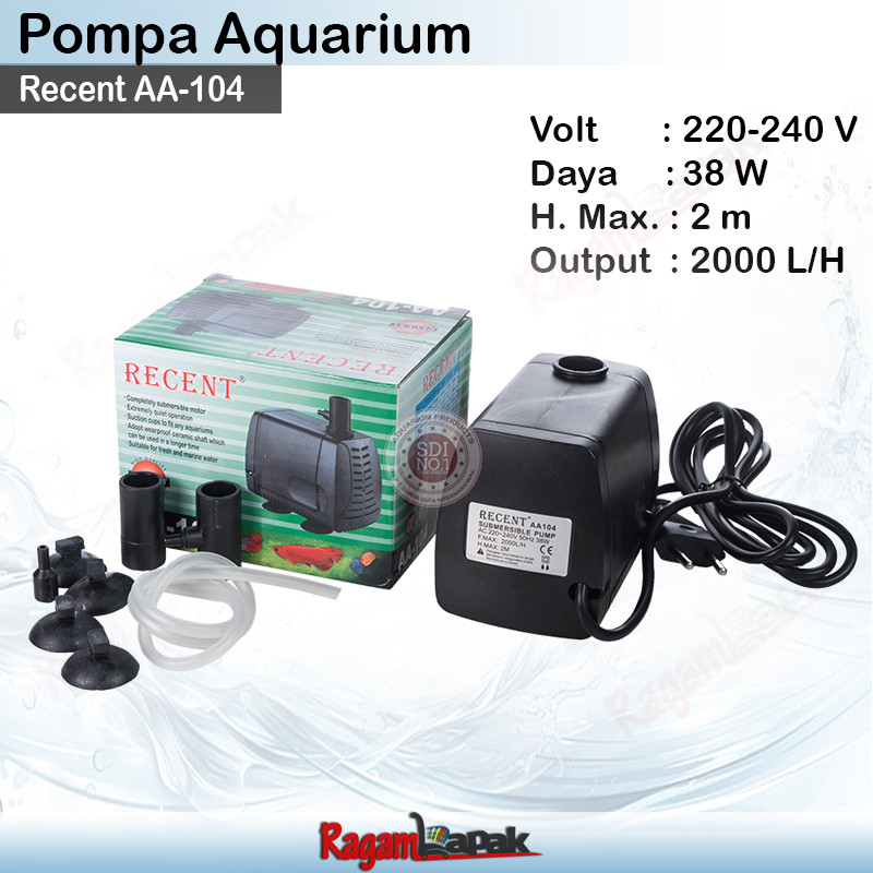 Pompa kolam Aquarium RECENT AA-104 Pompa Aquarium Recent AA-104 Pompa Aquarium 104