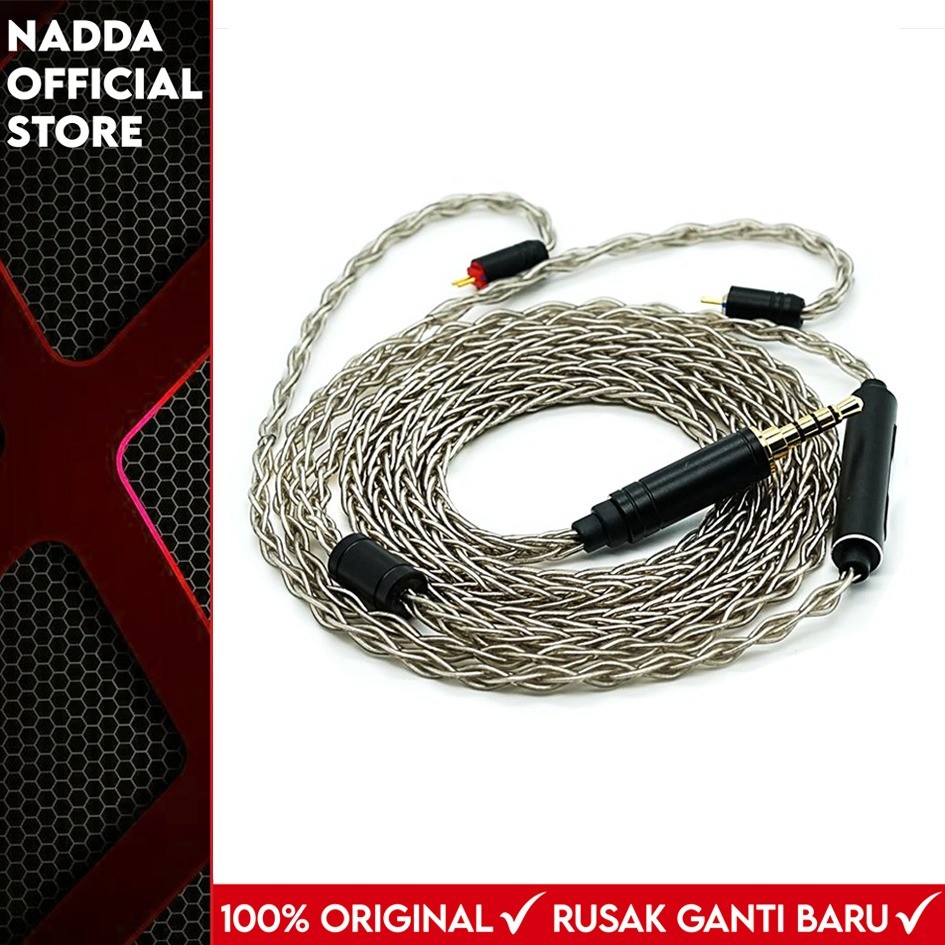 XINHS 8 Core Silver Plated Copper 3.5mm / USB Type C Upgrade Cable With Microphone IEM Kabel