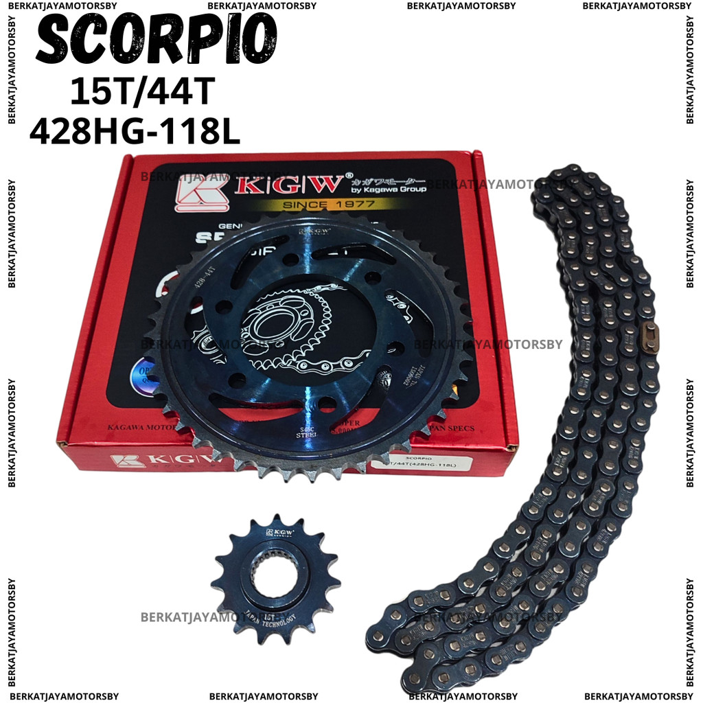GEAR SET GIR SET CHAIN KIT GEAR PAKET KAGAWA YAMAHA SCORPIO KGW ORIGINAL