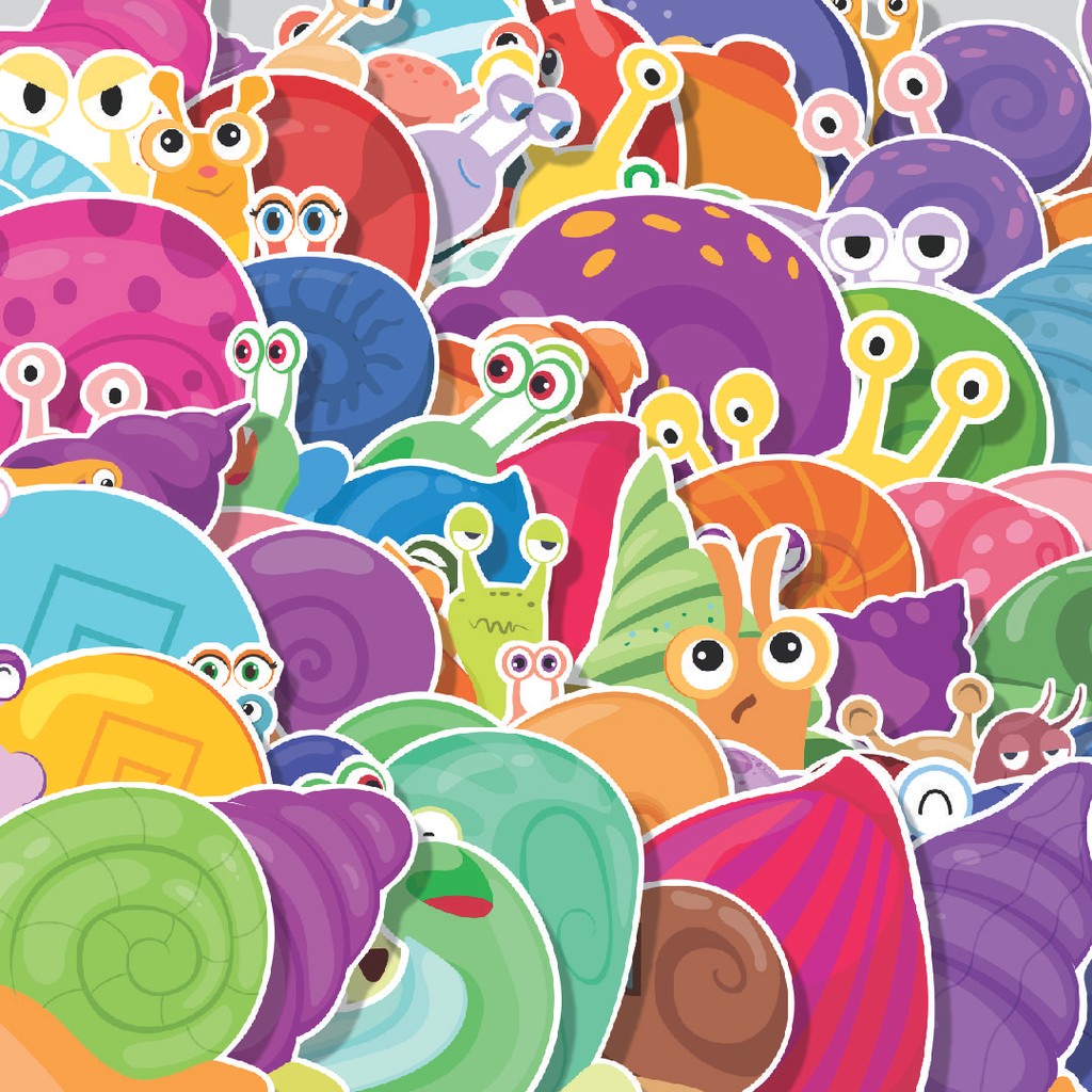 

Stiker Cutting Pack Stiker Hewan Siput Isi 100Pcs Series Aesthetic Lucu Keren Untuk Koper Bahan Vynil