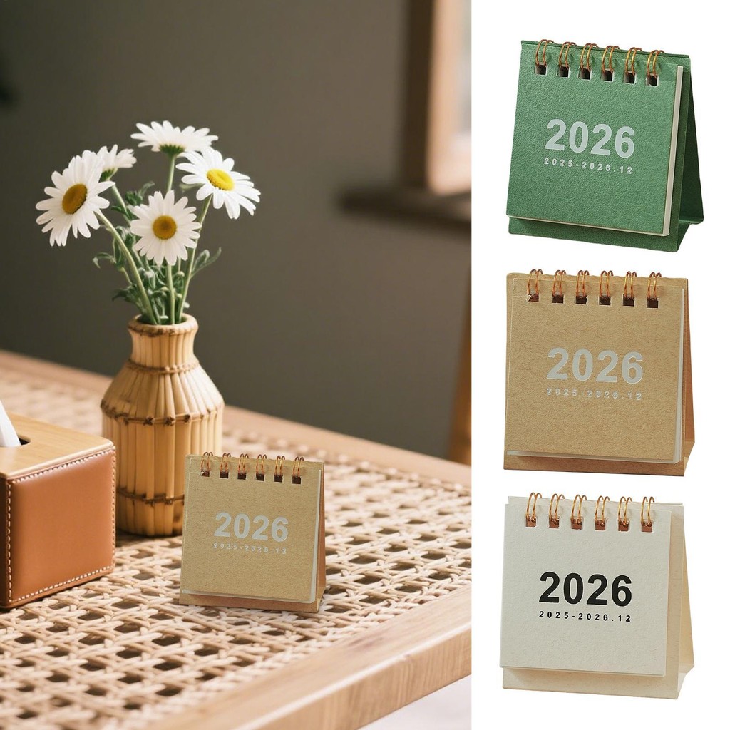 

2026 Desk Calendar Simple Solid Daily Scheduler Coil Table Planner Books Annual To Do List Monthly Daily Planner Time Manegement