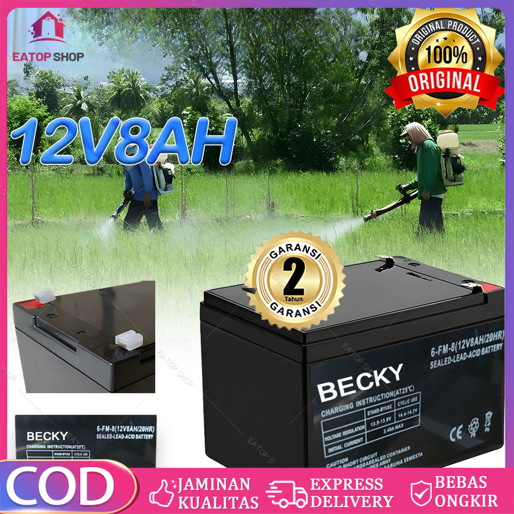 Little Bee Aki Kering Original 12V 8AH /Aki Solar Panel 12V 8 AH Baterai Aki Kering Sprayer Elektrik