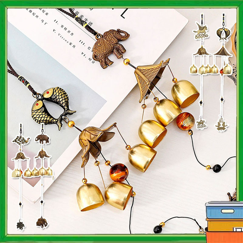 Luar Ruang Lonceng Yard Garden Tubes Bells Copper  Antique Windchime  Wall Hanging Home Decor Decora