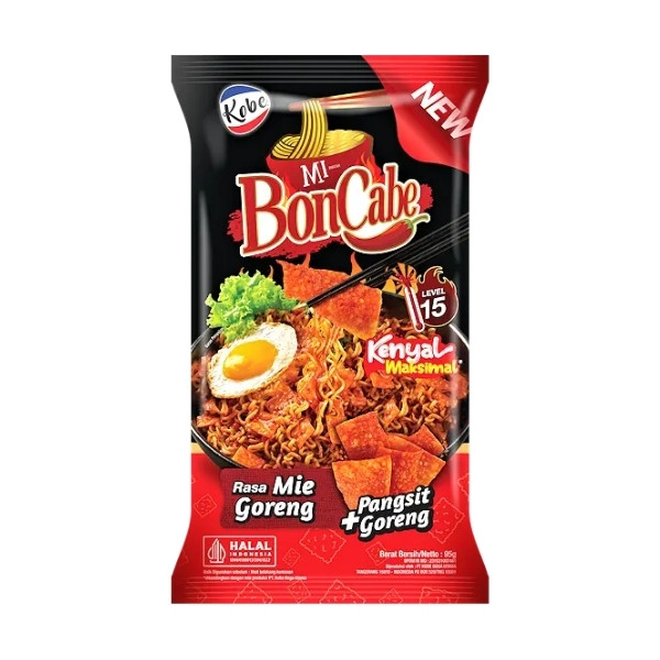 

BONCABE MI INSTANT RASA MIE GORENG LEVEL 15+KULIT PANGSIT 95 GR